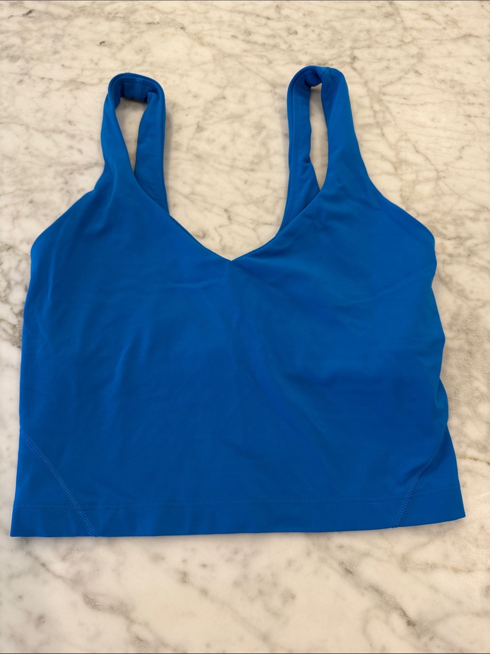 Lulu Lemon Cobalt Blue V-Neck Athletic Crop Tank